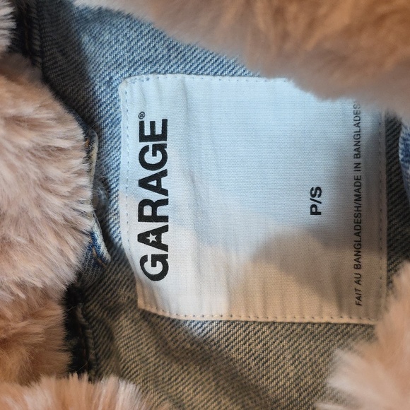 Garage Denim Jacket with Pink Faux Fur. Size S - Picture 5 of 6